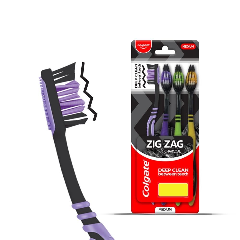 Colgate Zig Zag Charcoal Medium Toothbrush