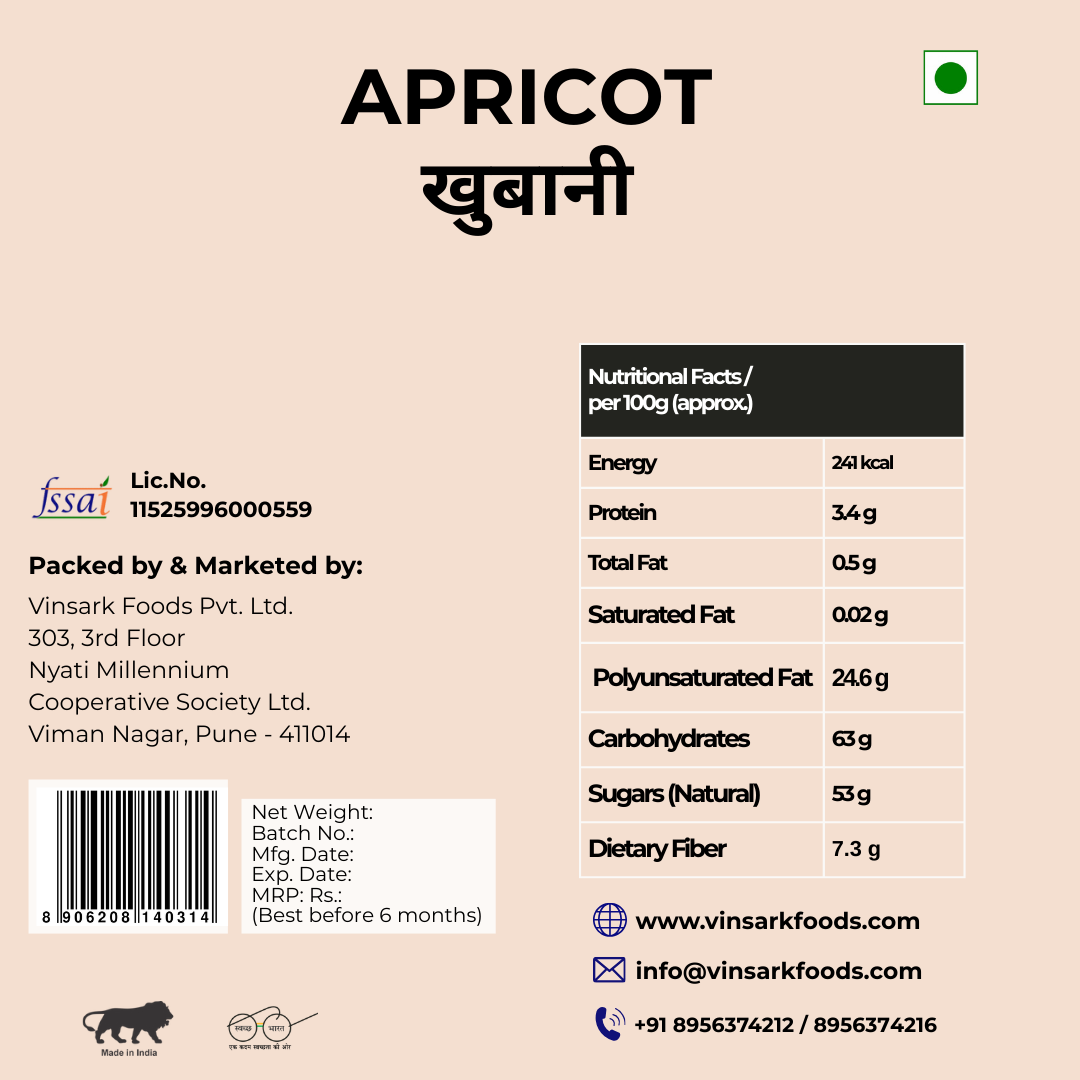 VFPL Apricots 100g/250g/500g