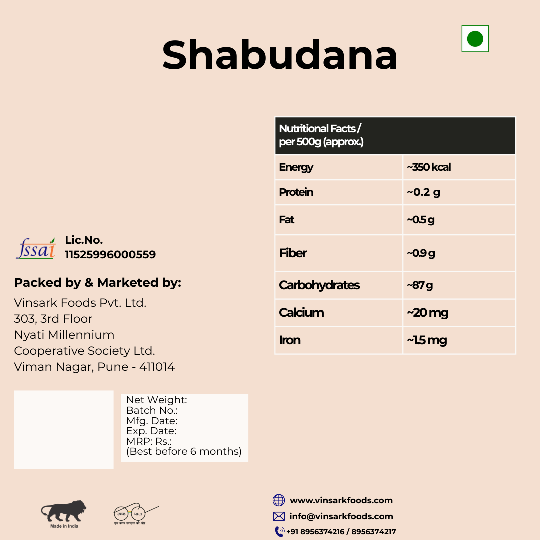 VFPL Shabudana 500g/1kg