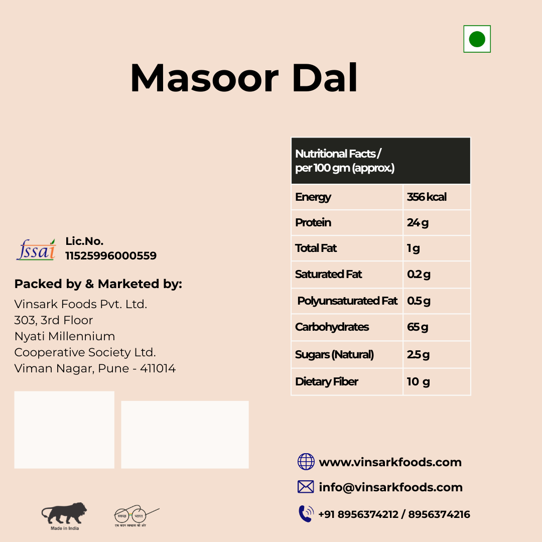VFPL Masoor Dal 500g / 1kg